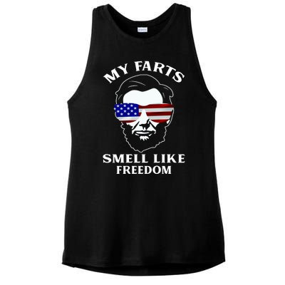 My Farts Smell Like Freedom Abraham Lincoln Ladies PosiCharge Tri-Blend Wicking Tank