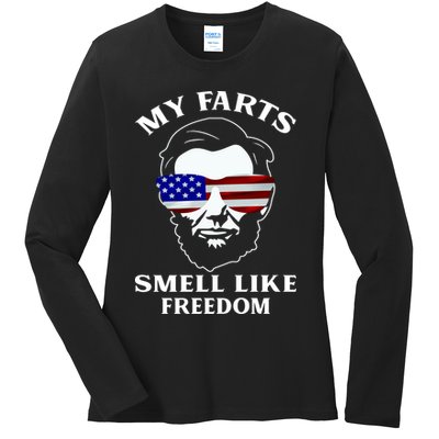 My Farts Smell Like Freedom Abraham Lincoln Ladies Long Sleeve Shirt