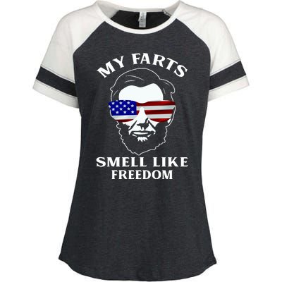 My Farts Smell Like Freedom Abraham Lincoln Enza Ladies Jersey Colorblock Tee