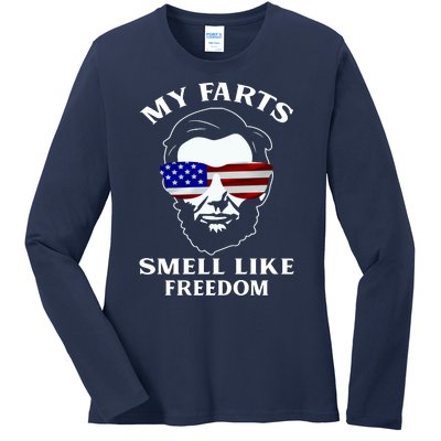 My Farts Smell Like Freedom Abraham Lincoln Ladies Long Sleeve Shirt