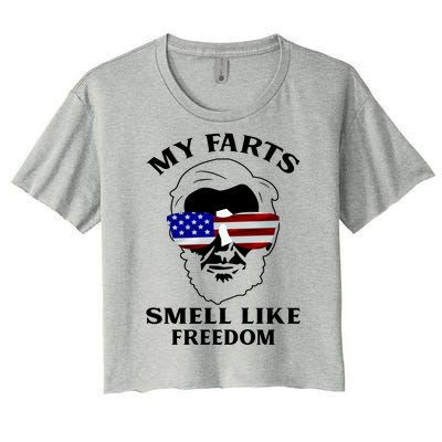 My Farts Smell Like Freedom Abraham Lincoln Women's Crop Top Tee