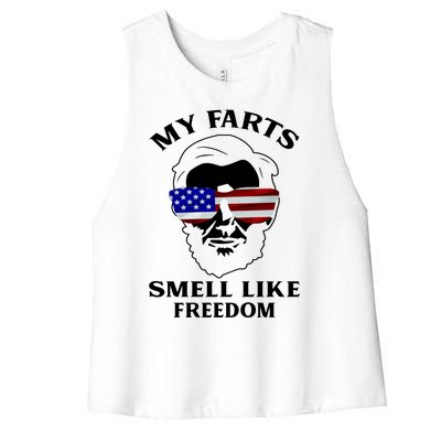 My Farts Smell Like Freedom Abraham Lincoln Women's Racerback Cropped Tank