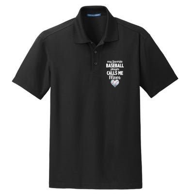 My Favorite Baseball Player Calls Me Mom Dry Zone Grid Polo