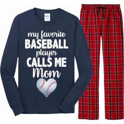 My Favorite Baseball Player Calls Me Mom Long Sleeve Pajama Set