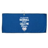 My Favorite Baseball Player Calls Me Mom Large Microfiber Waffle Golf Towel