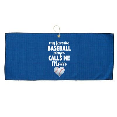 My Favorite Baseball Player Calls Me Mom Large Microfiber Waffle Golf Towel