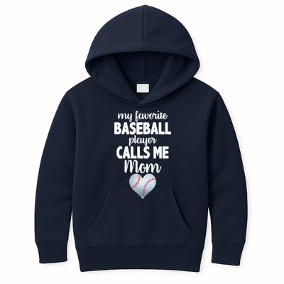 My Favorite Baseball Player Calls Me Mom Kids Hoodie