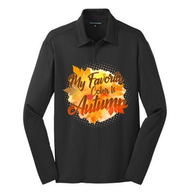 My Favorite Color Is Autumn Silk Touch Performance Long Sleeve Polo