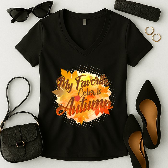 My Favorite Color Is Autumn Women's V-Neck T-Shirt