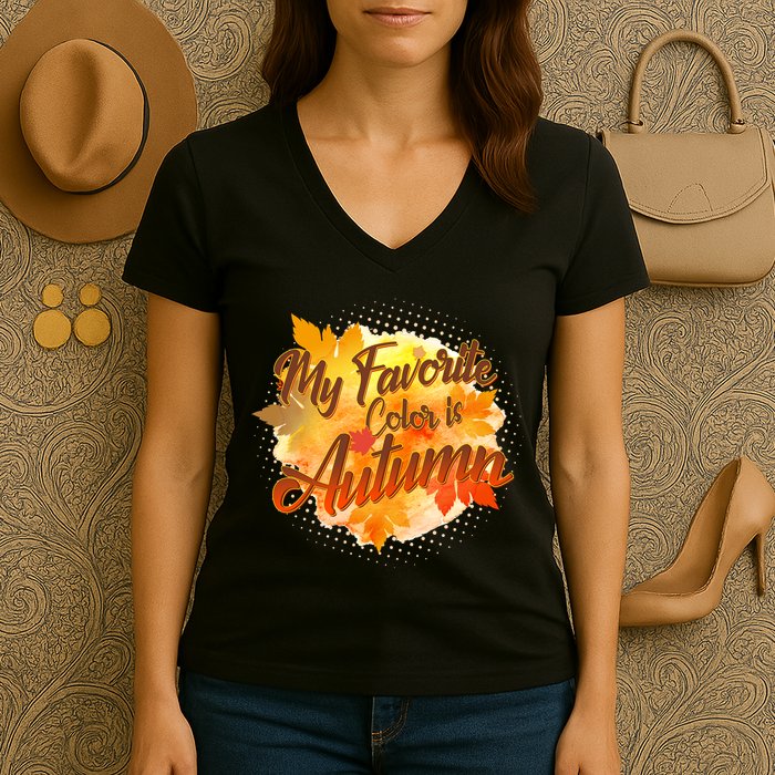 My Favorite Color Is Autumn Women's V-Neck T-Shirt