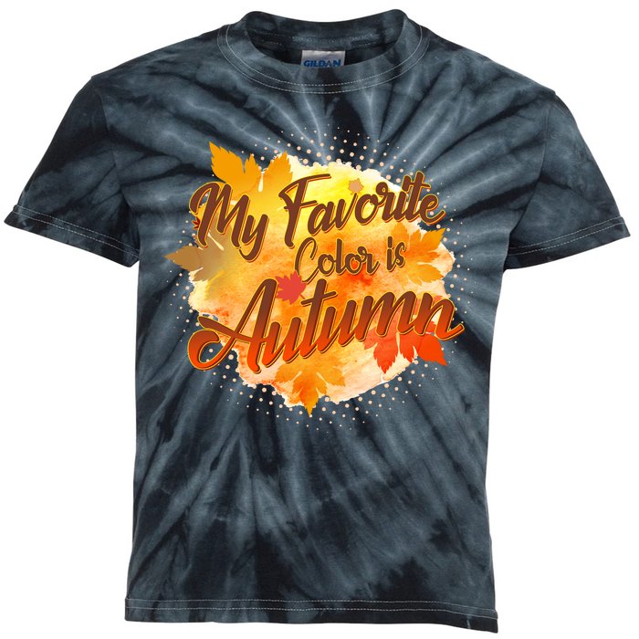 My Favorite Color Is Autumn Kids Tie-Dye T-Shirt