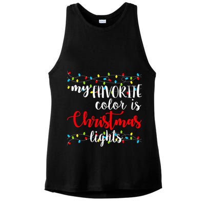 My Favorite Color Is Christmas Lights Ladies PosiCharge Tri-Blend Wicking Tank