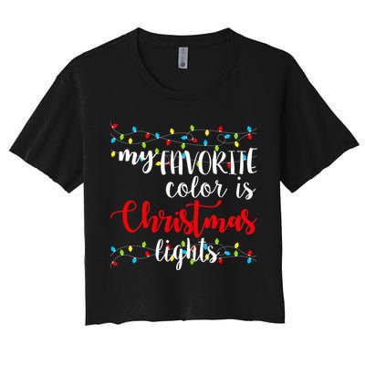 My Favorite Color Is Christmas Lights Crop Top
