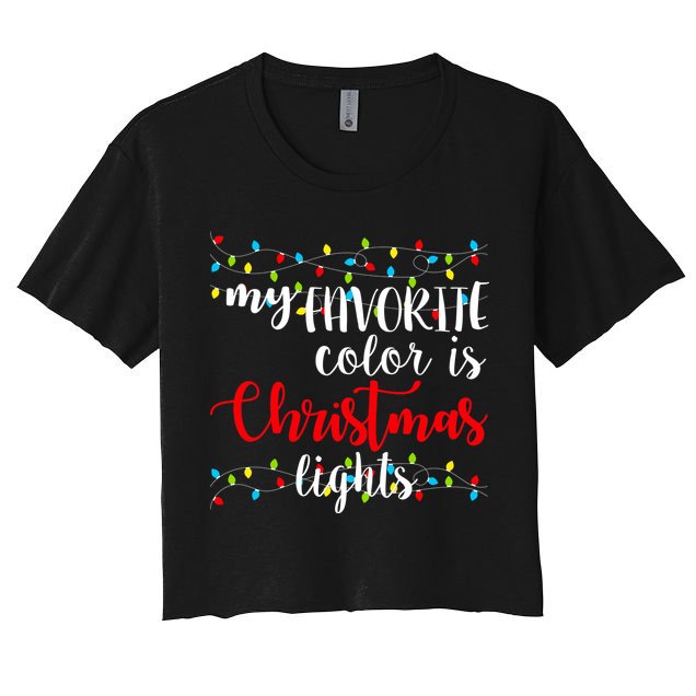 My Favorite Color Is Christmas Lights Crop Top