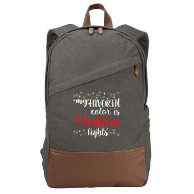 My Favorite Color Is Christmas Lights Cotton Canvas Backpack