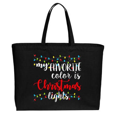 My Favorite Color Is Christmas Lights Cotton Canvas Jumbo Tote