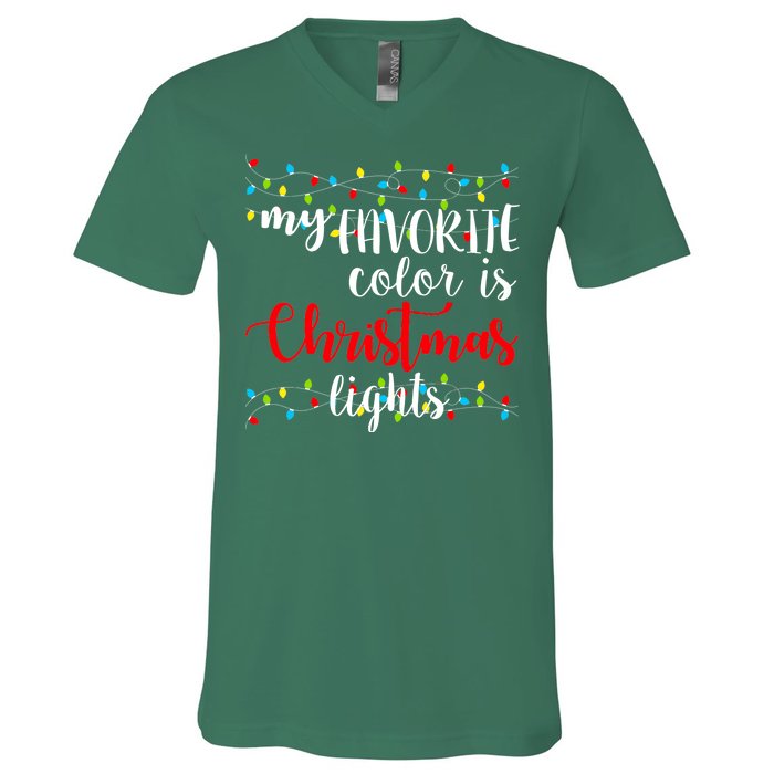 My Favorite Color Is Christmas Lights V-Neck T-Shirt