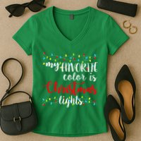 My Favorite Color Is Christmas Lights Women's V-Neck T-Shirt