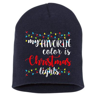 My Favorite Color Is Christmas Lights Short Acrylic Beanie