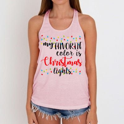 My Favorite Color Is Christmas Lights Women's Knotted Racerback Tank