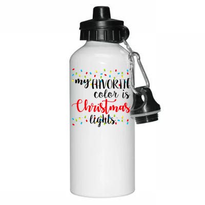 My Favorite Color Is Christmas Lights Aluminum Water Bottle