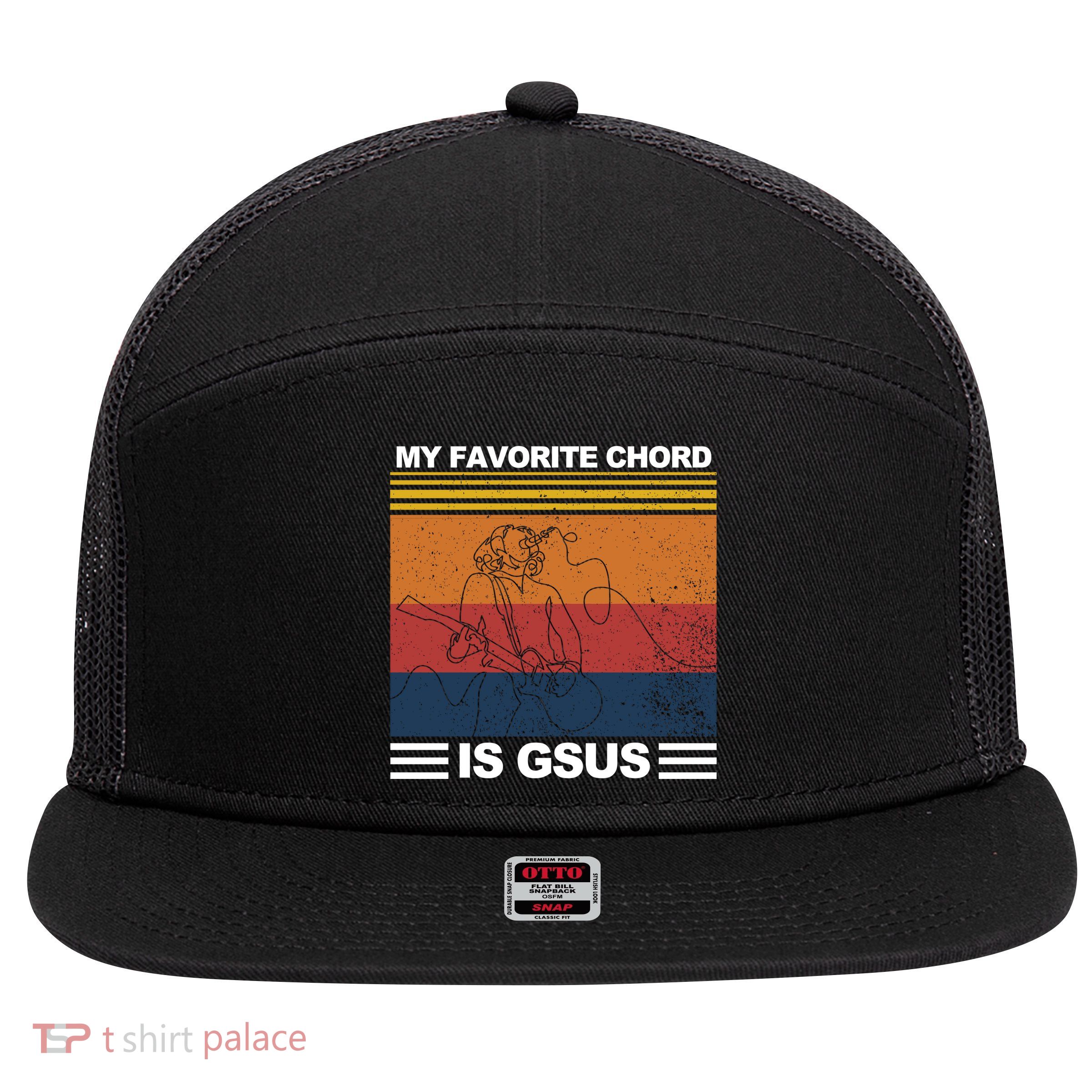 My Favorite Cord Is Gsus 7 Panel Mesh Trucker Snapback Hat