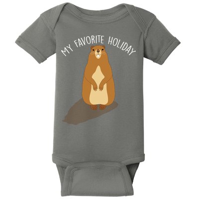 My Favorite Holiday Groundhog Day Baby Bodysuit