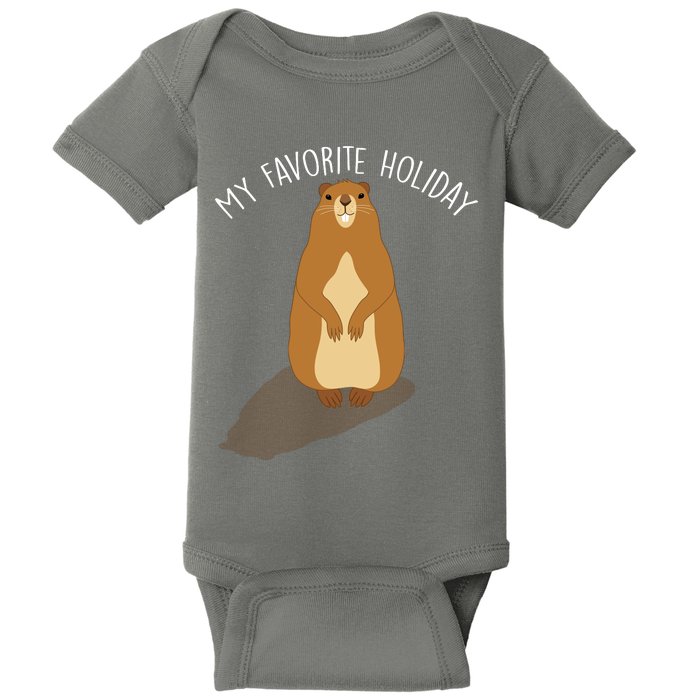 My Favorite Holiday Groundhog Day Baby Bodysuit