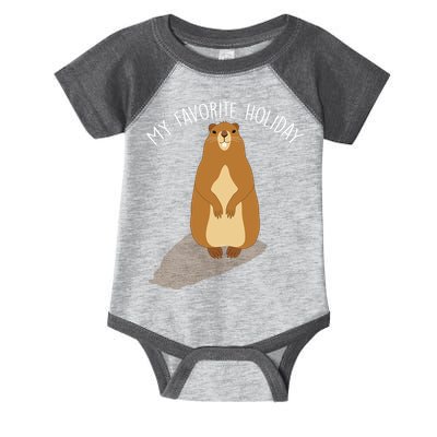 My Favorite Holiday Groundhog Day Infant Baby Jersey Bodysuit