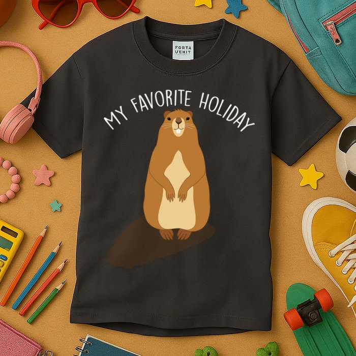 My Favorite Holiday Groundhog Day Kids T-Shirt