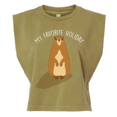 My Favorite Holiday Groundhog Day Garment-Dyed Women's Muscle Tee