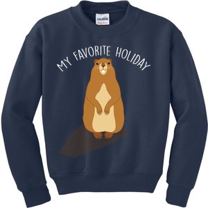 My Favorite Holiday Groundhog Day Kids Sweatshirt