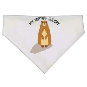 My Favorite Holiday Groundhog Day USA-Made Doggie Bandana