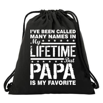 My Favorite Name Is Papa Drawstring Bag