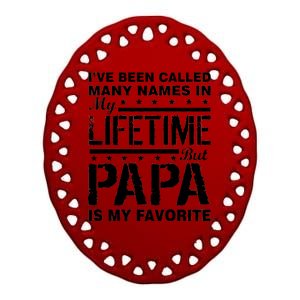 My Favorite Name Is Papa Ceramic Oval Ornament