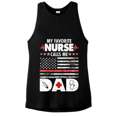 My Favorite Nurse Calls Me Dad Support Frontline Ladies PosiCharge Tri-Blend Wicking Tank