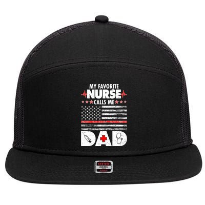 My Favorite Nurse Calls Me Dad Support Frontline 7 Panel Mesh Trucker Snapback Hat