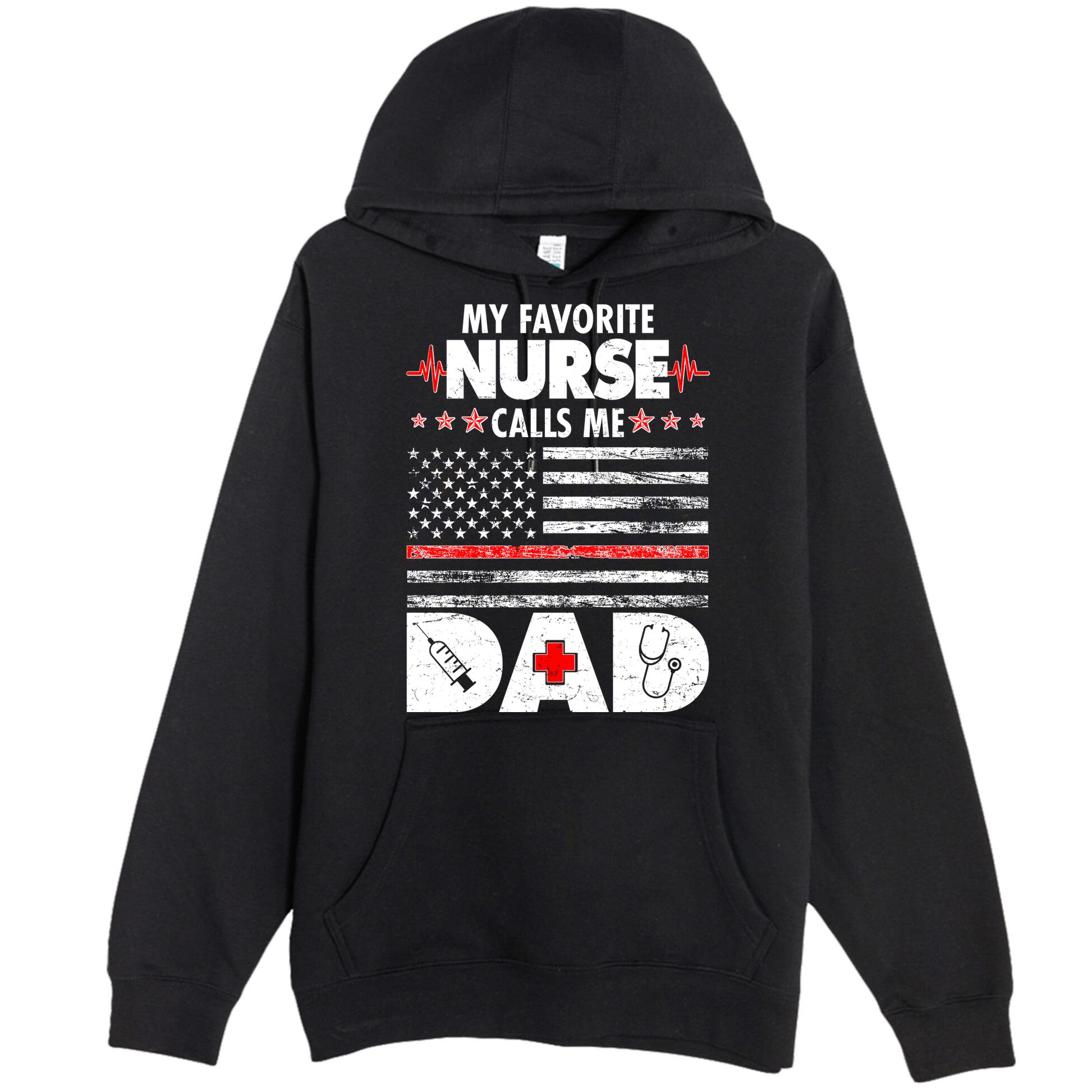 My Favorite Nurse Calls Me Dad Support Frontline Premium Pullover Hoodie