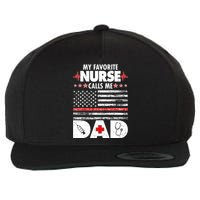 My Favorite Nurse Calls Me Dad Support Frontline Wool Snapback Cap