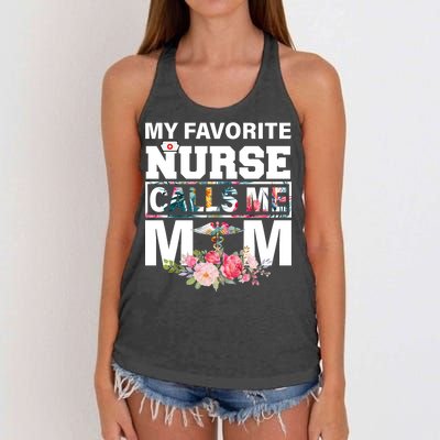 My Favorite Nurse Calls Me Mom Women's Knotted Racerback Tank