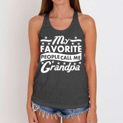 My Favorite People Call Me Grandpa Father's Day Women's Knotted Racerback Tank