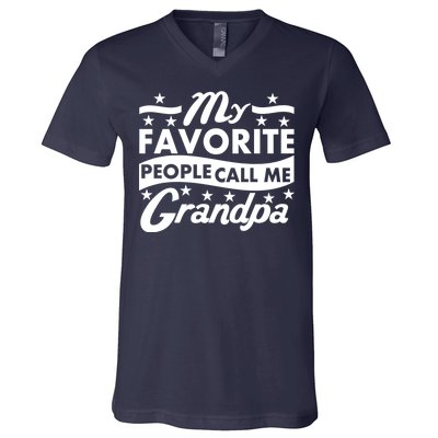 My Favorite People Call Me Grandpa Father's Day V-Neck T-Shirt