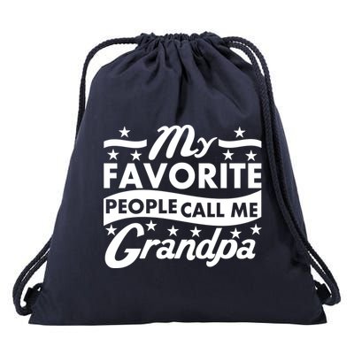 My Favorite People Call Me Grandpa Father's Day Drawstring Bag