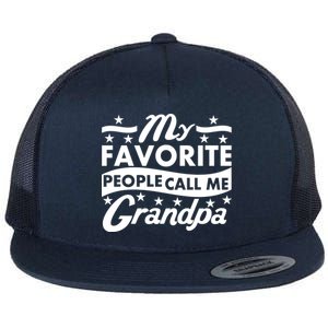 My Favorite People Call Me Grandpa Father's Day Flat Bill Trucker Hat