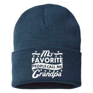 My Favorite People Call Me Grandpa Father's Day Sustainable Knit Beanie