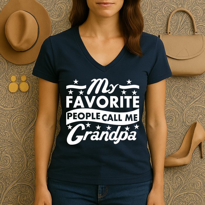 My Favorite People Call Me Grandpa Father's Day Women's V-Neck T-Shirt