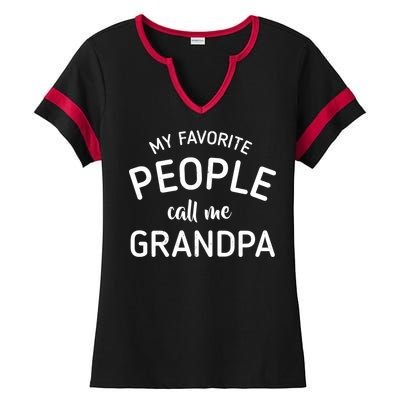 My Favorite People Call Me Grandpa Funny Ladies Halftime Notch Neck Tee