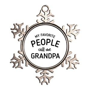 My Favorite People Call Me Grandpa Funny Metallic Star Ornament