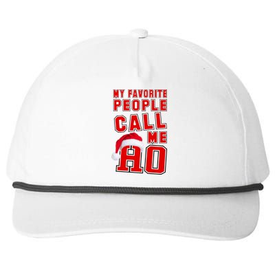 My Favorite People Call Me Ho Christmas Santa Claus Snapback Five-Panel Rope Hat