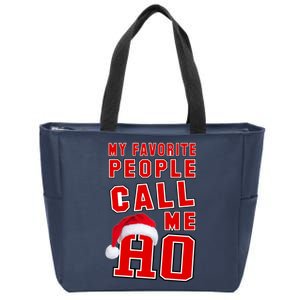 My Favorite People Call Me Ho Christmas Santa Claus Zip Tote Bag